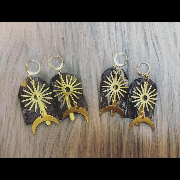 Holiday Sale!!! Sun and Moon Clay Earrings, by @theacemango on Instagram! 🌞🌙 - Picture 2 of 3